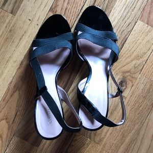Calvin Klein Dress Sandals with Kitten Heel, Black